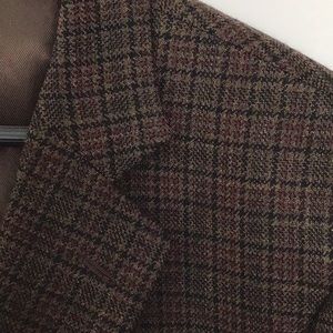 Brown Mens Sport Coat 42R - 100% Merino Wool by Stafford